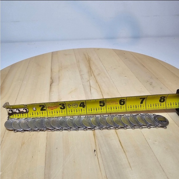 Mexico 20 Centavos .720 Silver Coin Bracelet 20 Coins Measures 8 In Weighs 71g - Picture 8 of 9